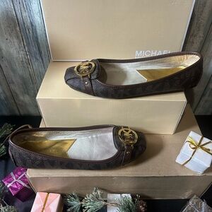 Michael Kors Dark Brown Logo Loafers